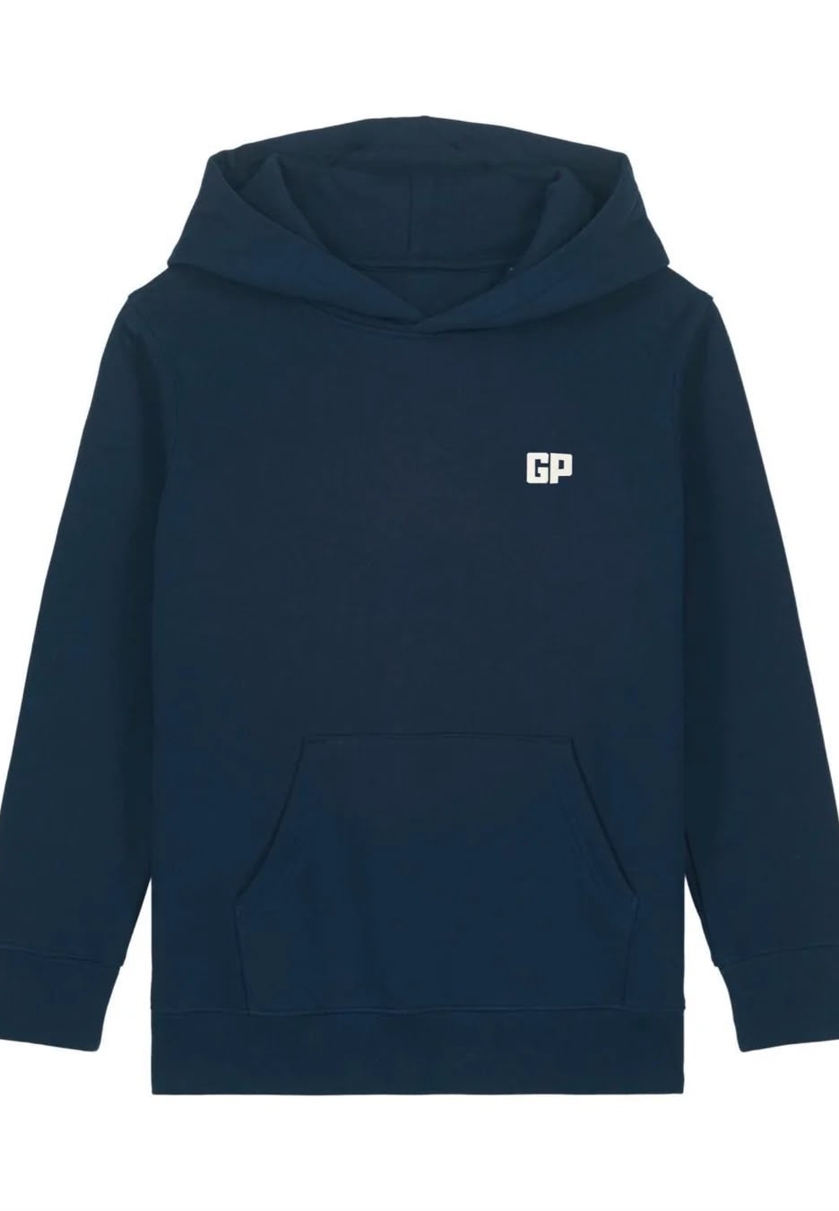 Kinder Hoodie aus Bio-Baumwolle mit Frontstick in Marineblau – GP Basic Kollektion
