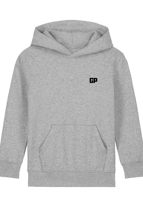 Kinder Hoodie aus Bio-Baumwolle mit Frontstick in Grau – GP Basic Kollektion