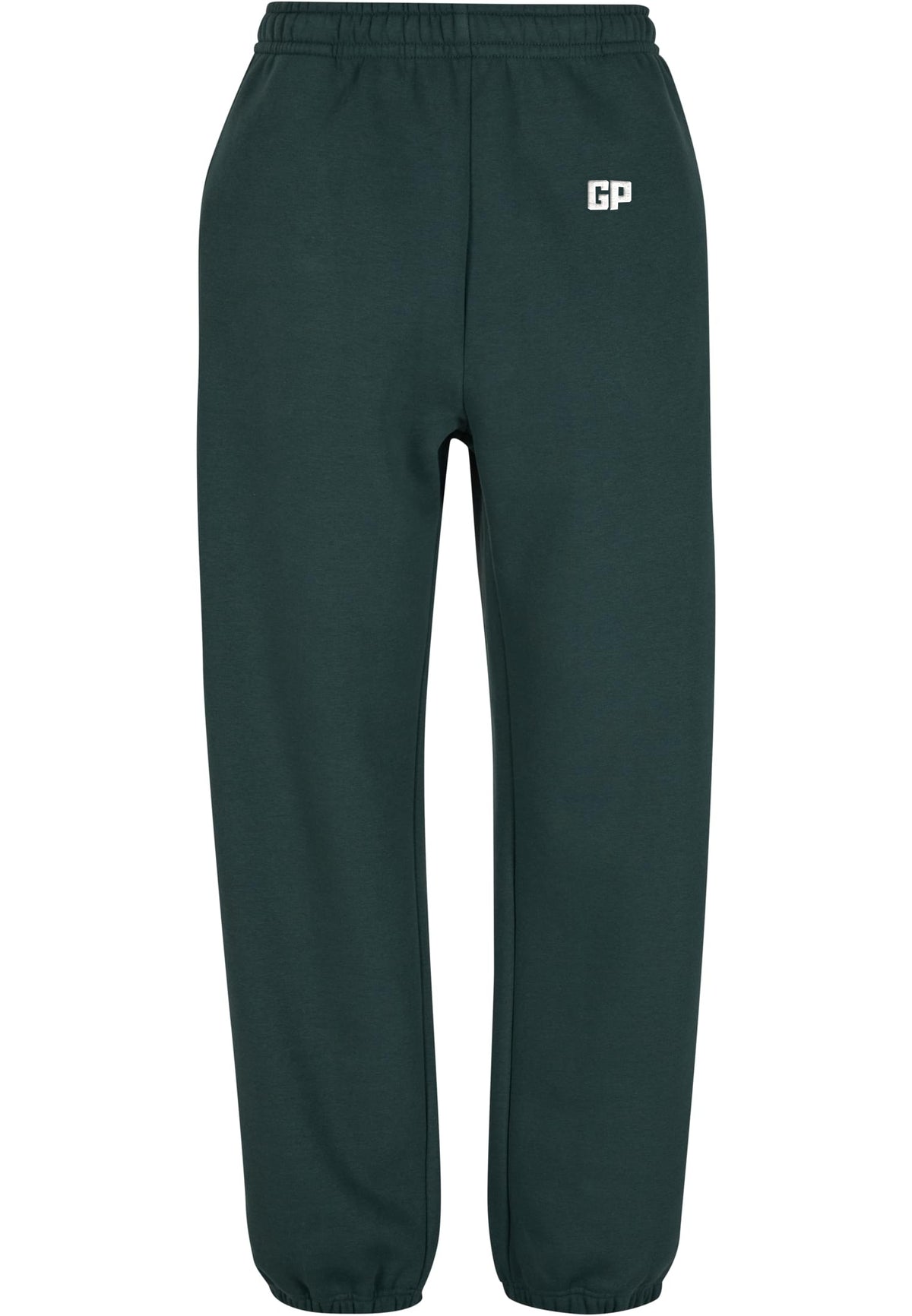 Jogginghose mit Bündchen und Frontstick in Bottlegreen – GP Basic Kollektion