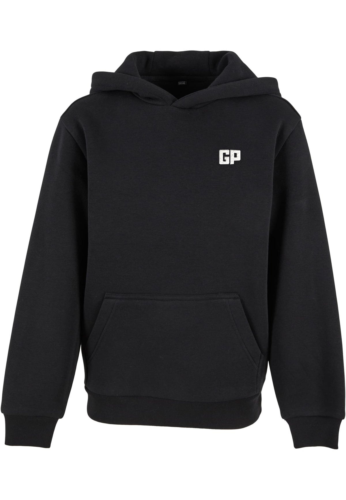 Kinder Hoodie mit Frontstick in Schwarz – GP Basic Kollektion