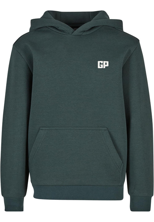 Kinder Hoodie mit Frontstick in Bottlegreen – GP Basic Kollektion