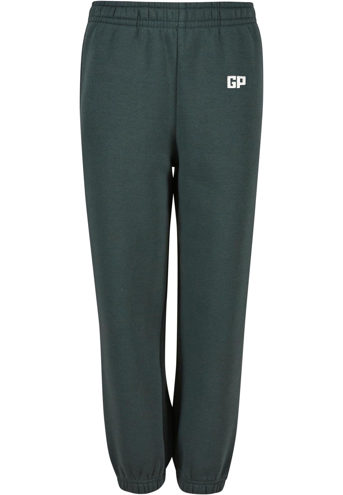 Kinder Jogginghose mit Bündchen und Frontstick in Bottlegreen – GP Basic Kollektion