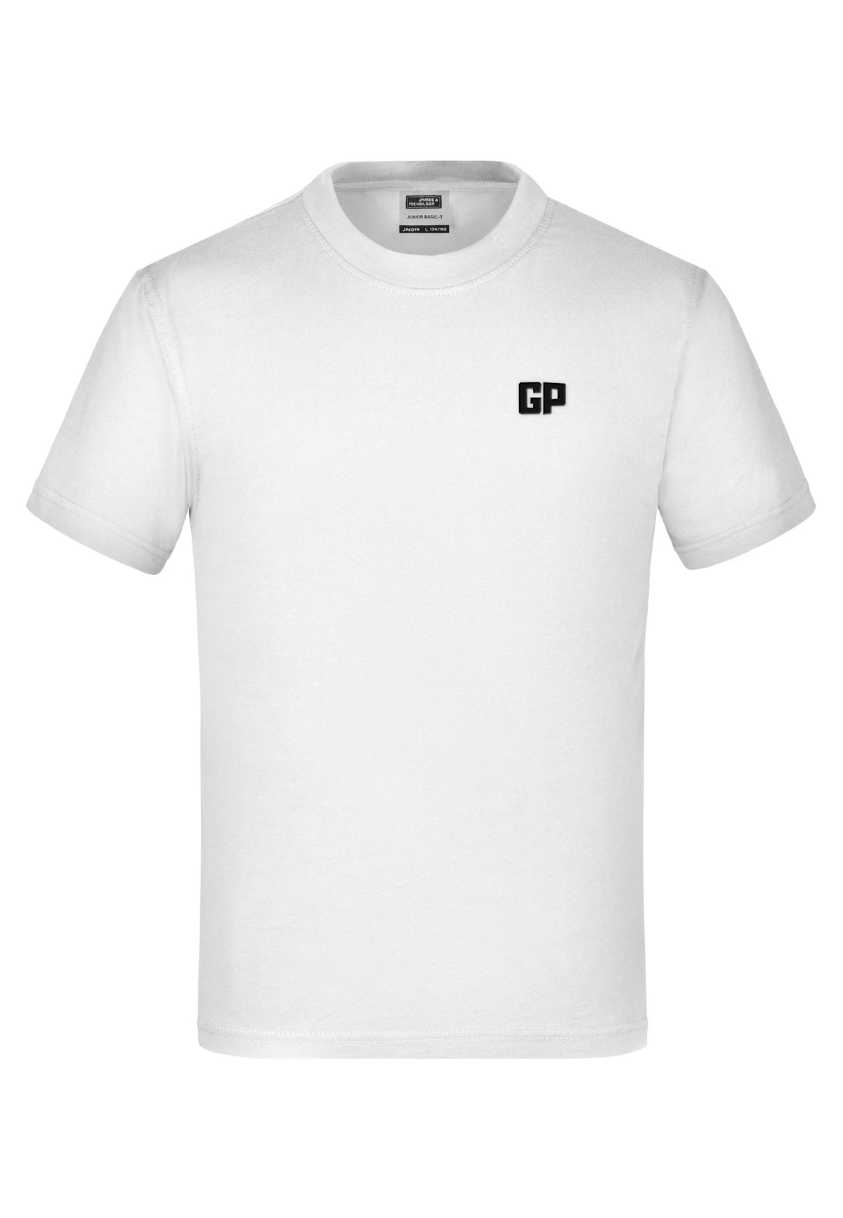 Kinder T-Shirt mit Frontstick in Weiß – GymPan Basiskollektion