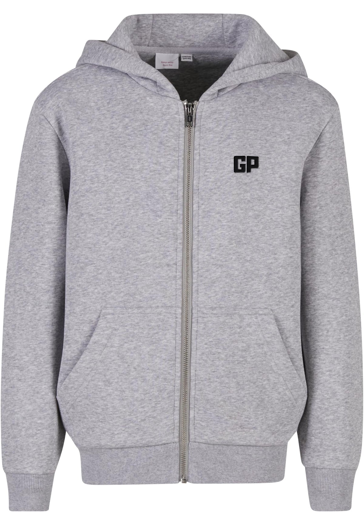 Kinder Zip-Hoodie mit Frontstick in Grau – GP Basic Kollektion