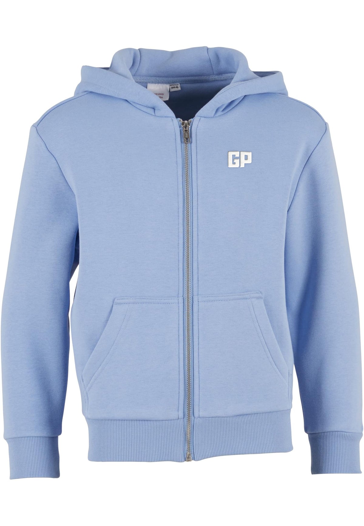 Kinder Zip-Hoodie mit Frontstick in Powderblue – GP Basic Kollektion