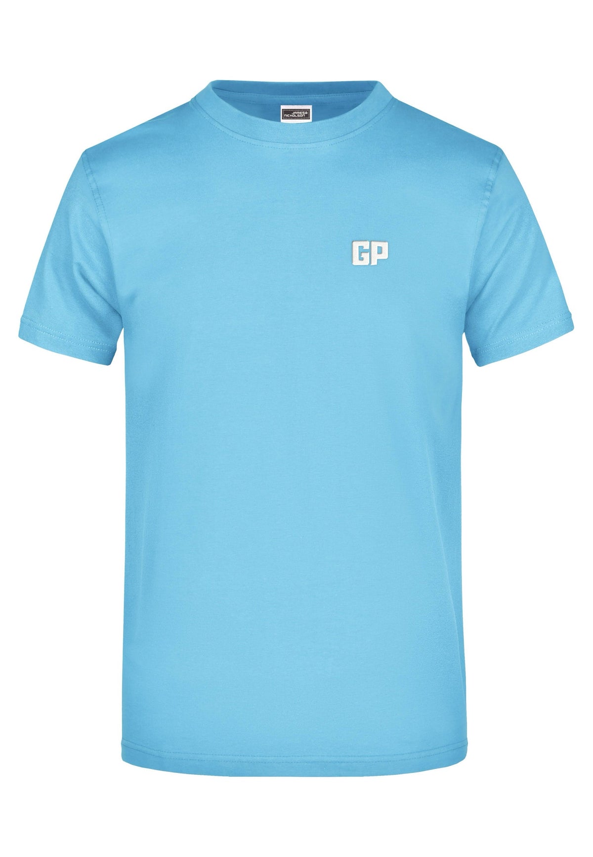 T-Shirt mit Frontstick in Hellblau – GymPan Basiskollektion