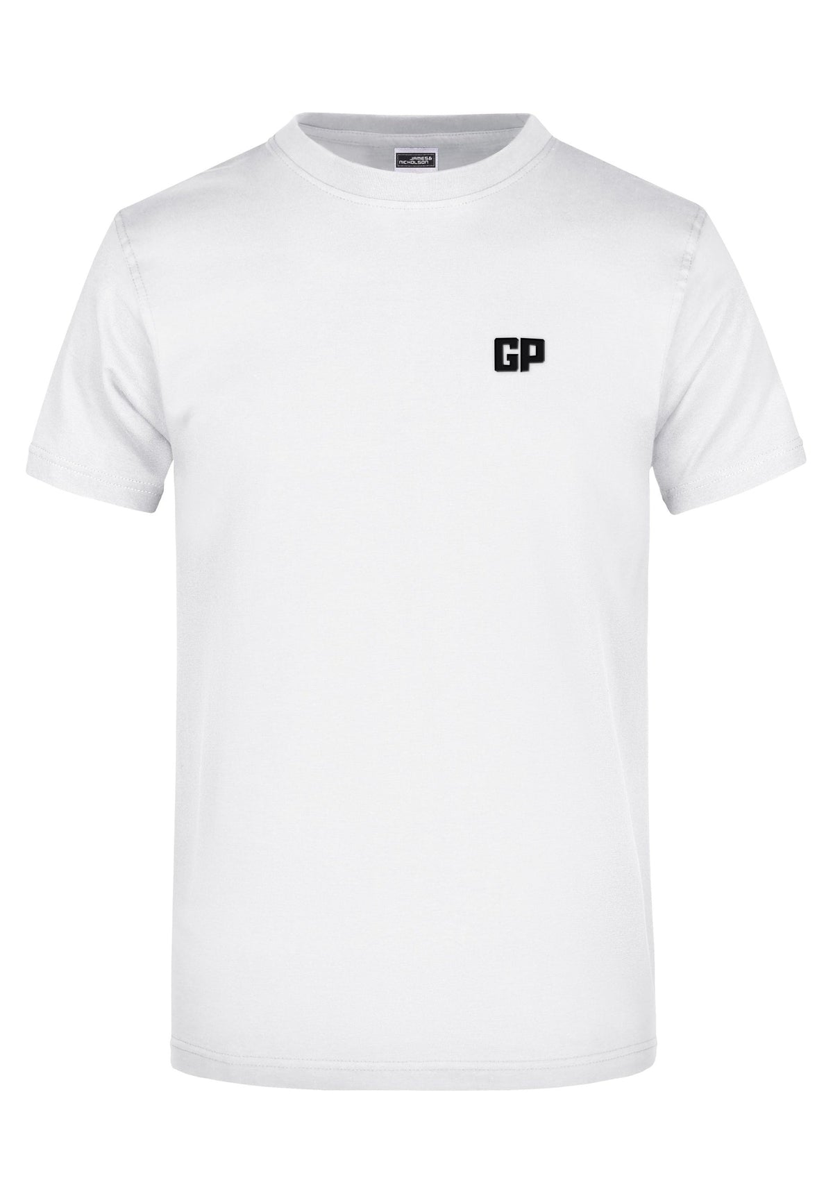 T-Shirt mit Frontstick in Weiß – GymPan Basiskollektion