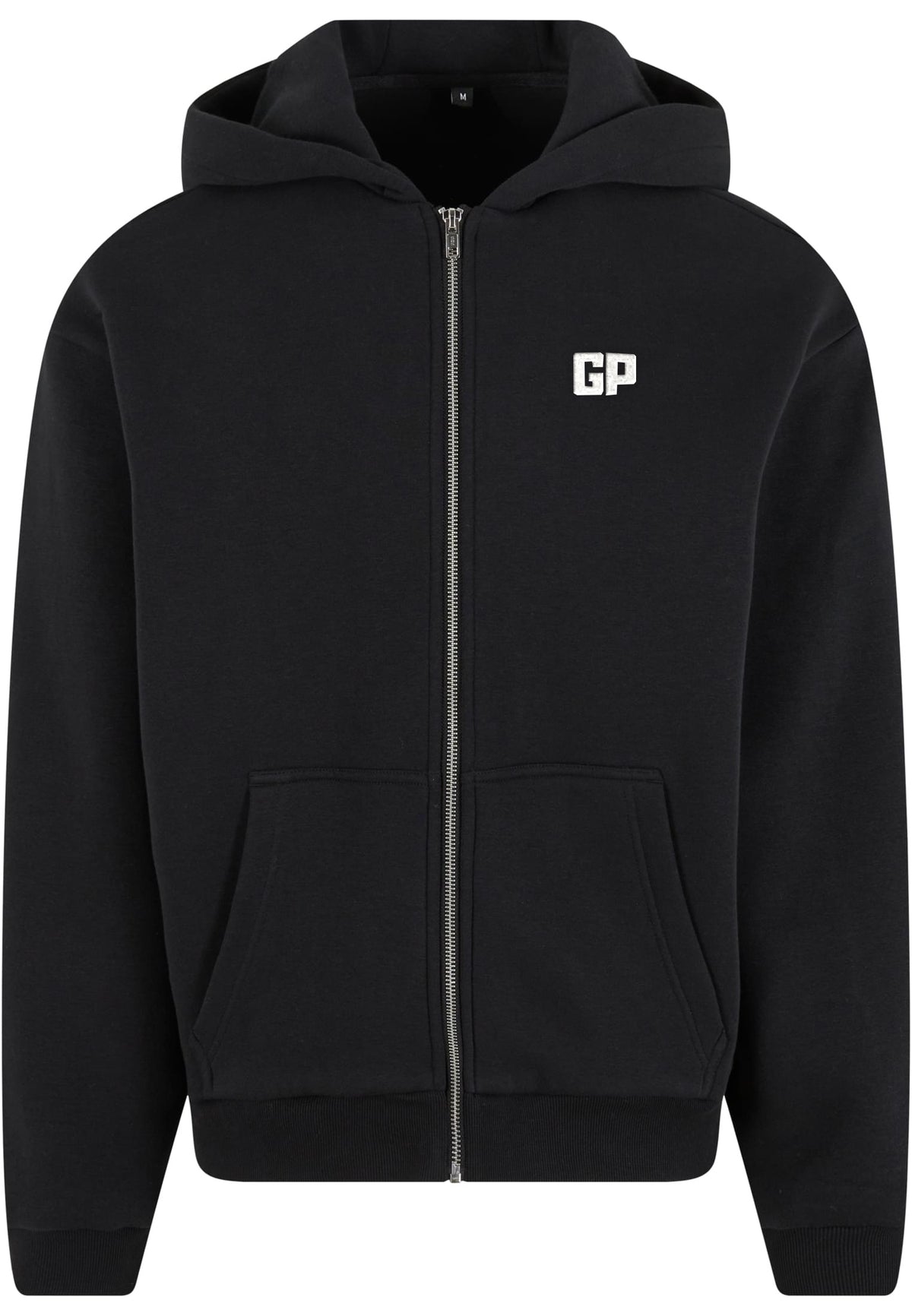 Zip-Hoodie mit Frontstick in Schwarz – GP Basic Kollektion