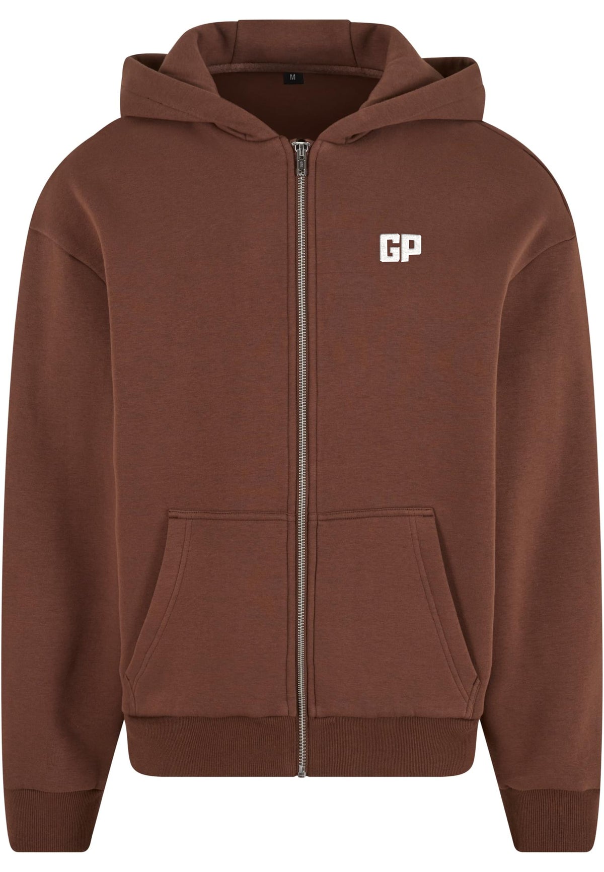 Zip-Hoodie mit Frontstick in Chocolate Brown – GP Basic Kollektion