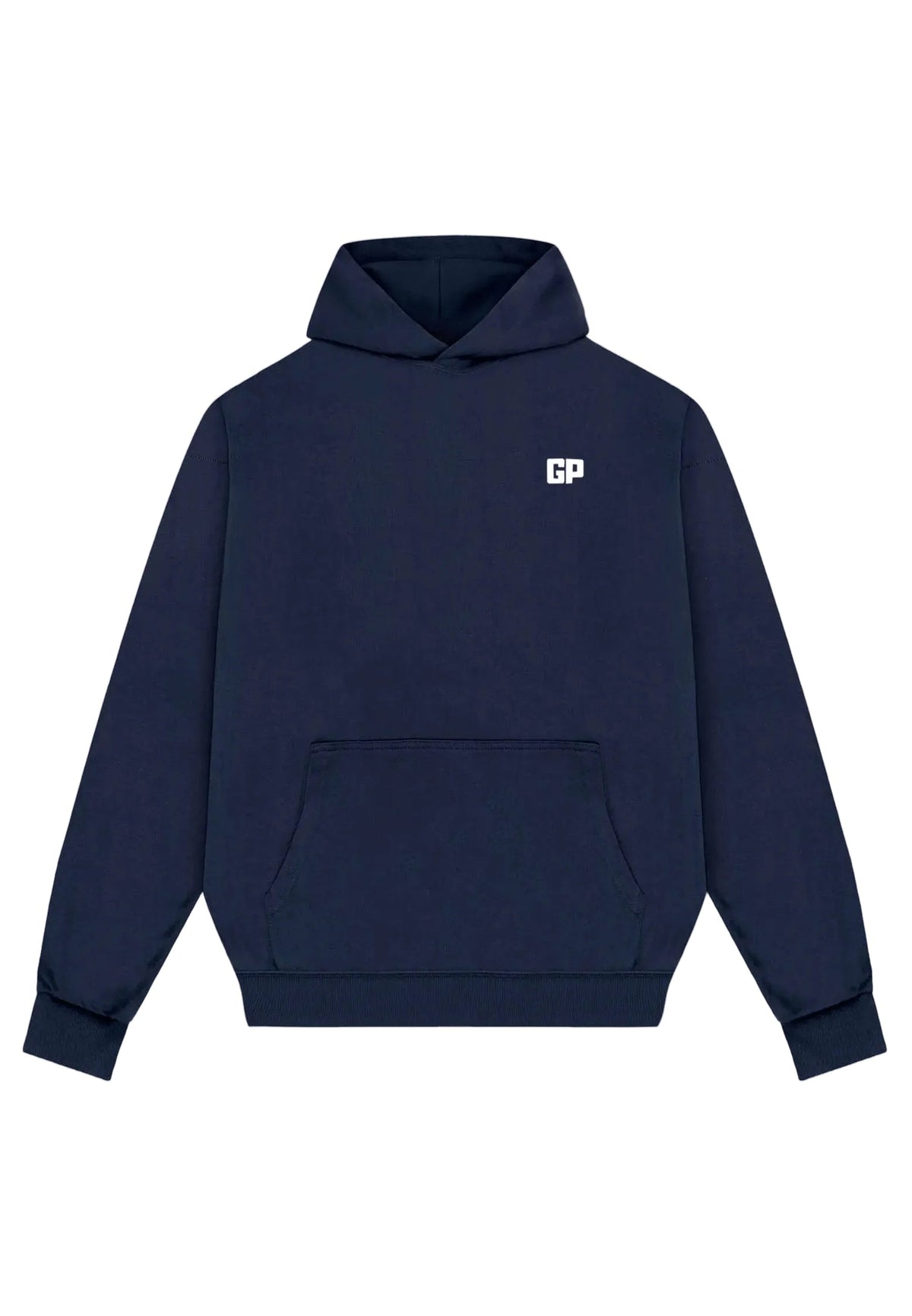 Premium Hoodie aus Bio-Baumwolle mit Frontstick in Marineblau – GP Basic Kollektion