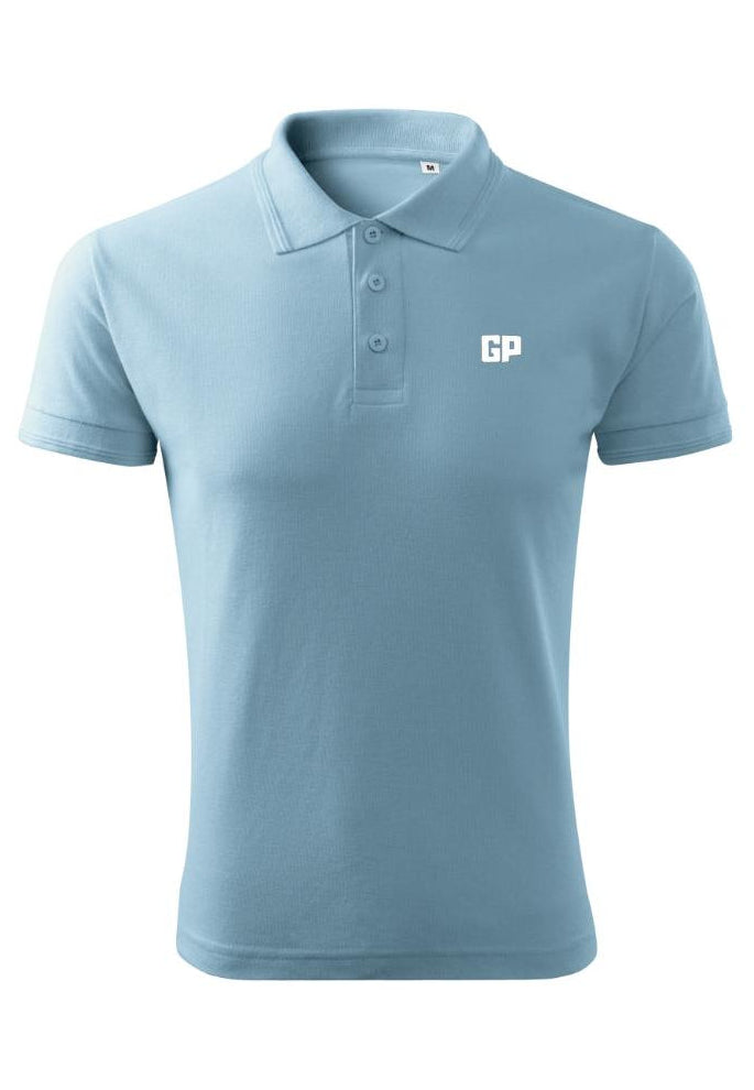 Herren Polo mit Frontstick in Hellblau – GP Basic Kollektion