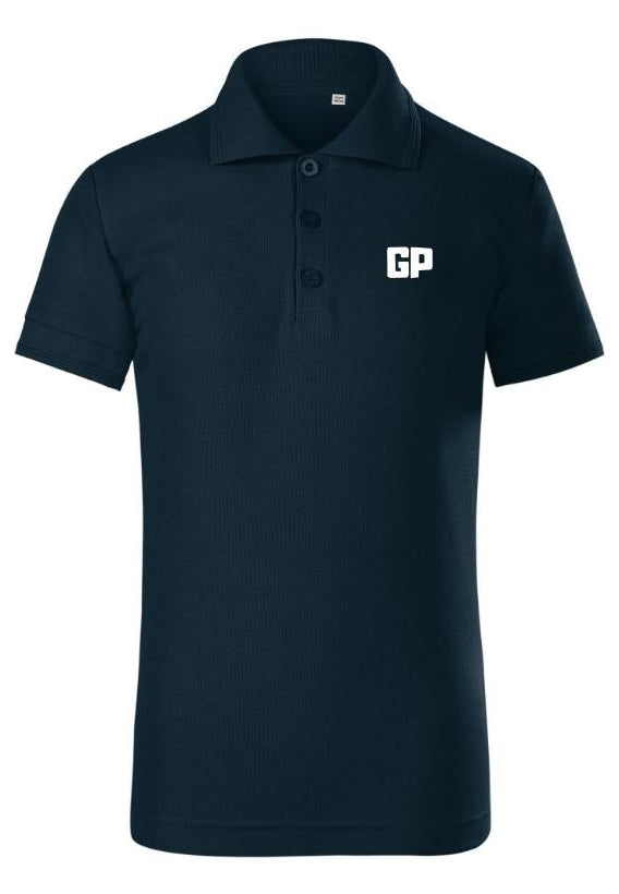 Kinder Polo mit Frontstick in Marineblau – GP Basic Kollektion