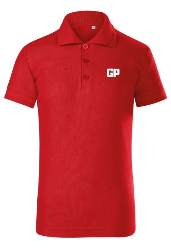 Kinder Polo mit Frontstick in Rot – GP Basic Kollektion