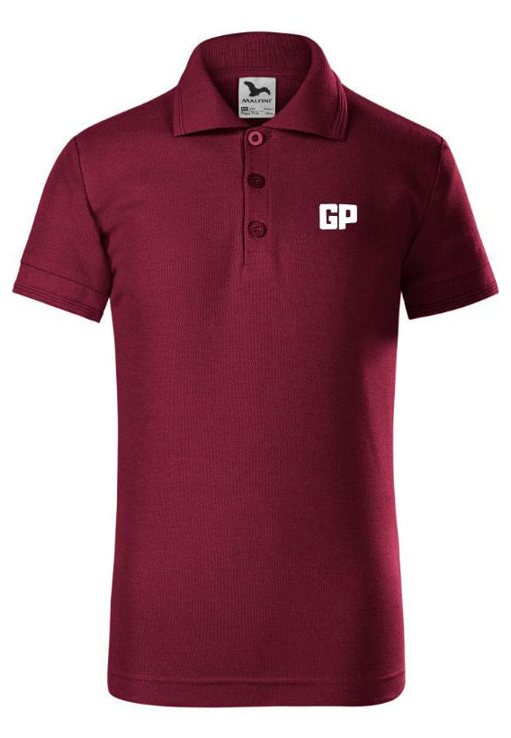Kinder Polo mit Frontstick in Weinrot – GP Basic Kollektion