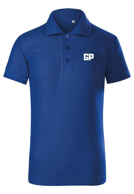 Kinder Polo mit Frontstick in Blau – GP Basic Kollektion