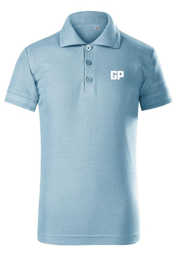 Kinder Polo mit Frontstick in Hellblau – GP Basic Kollektion