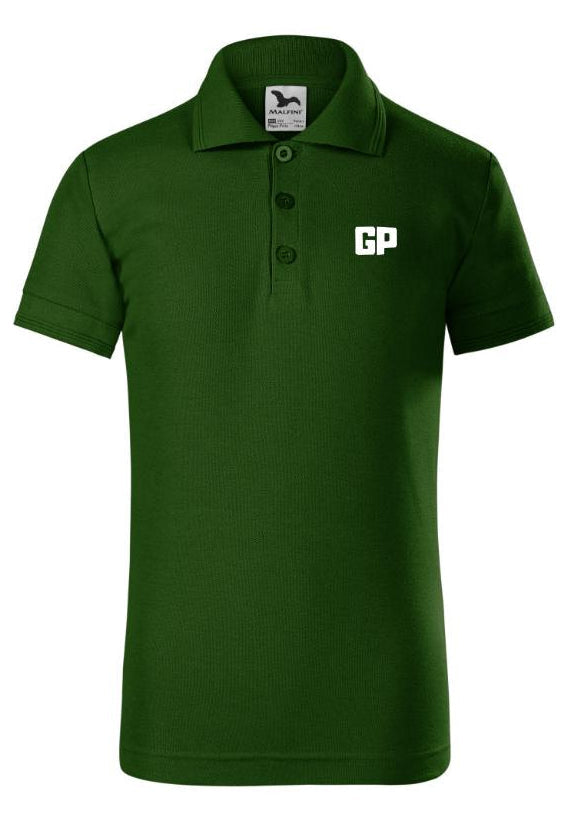 Kinder Polo mit Frontstick in Grün – GP Basic Kollektion