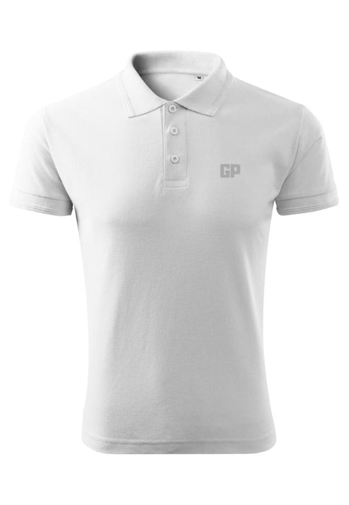 Herren Polo mit Frontstick in Weiß – GP Basic Kollektion