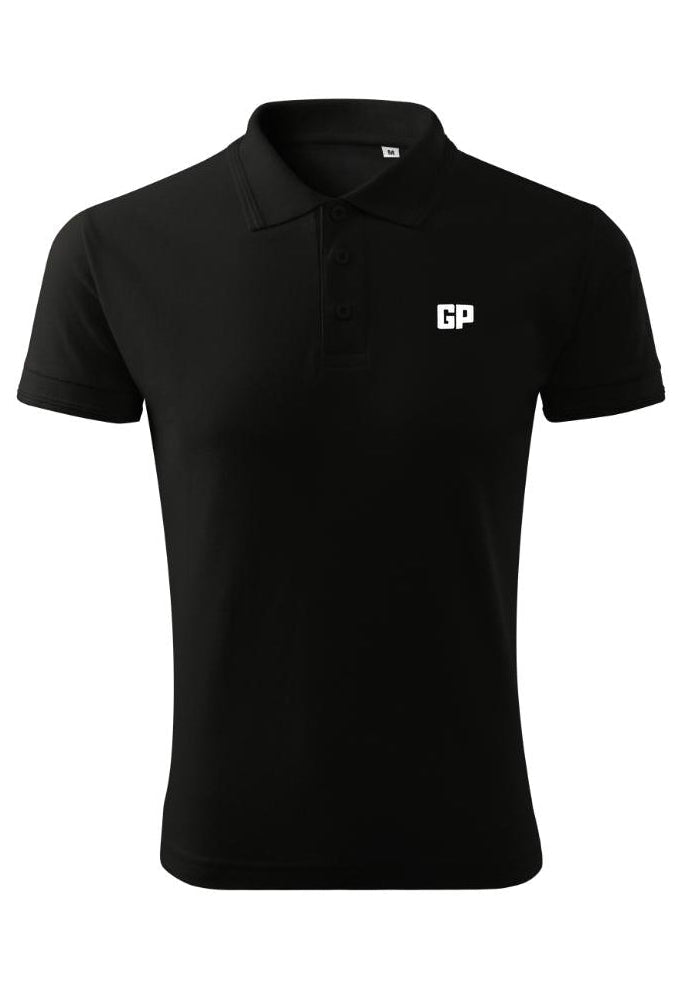 Herren Polo mit Frontstick in Schwarz – GP Basic Kollektion