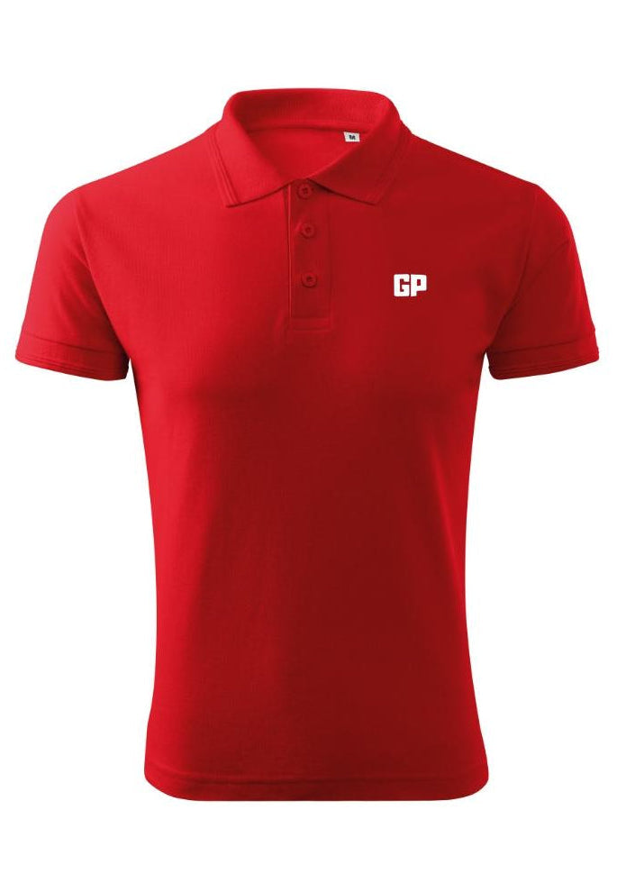 Herren Polo mit Frontstick in Rot – GP Basic Kollektion