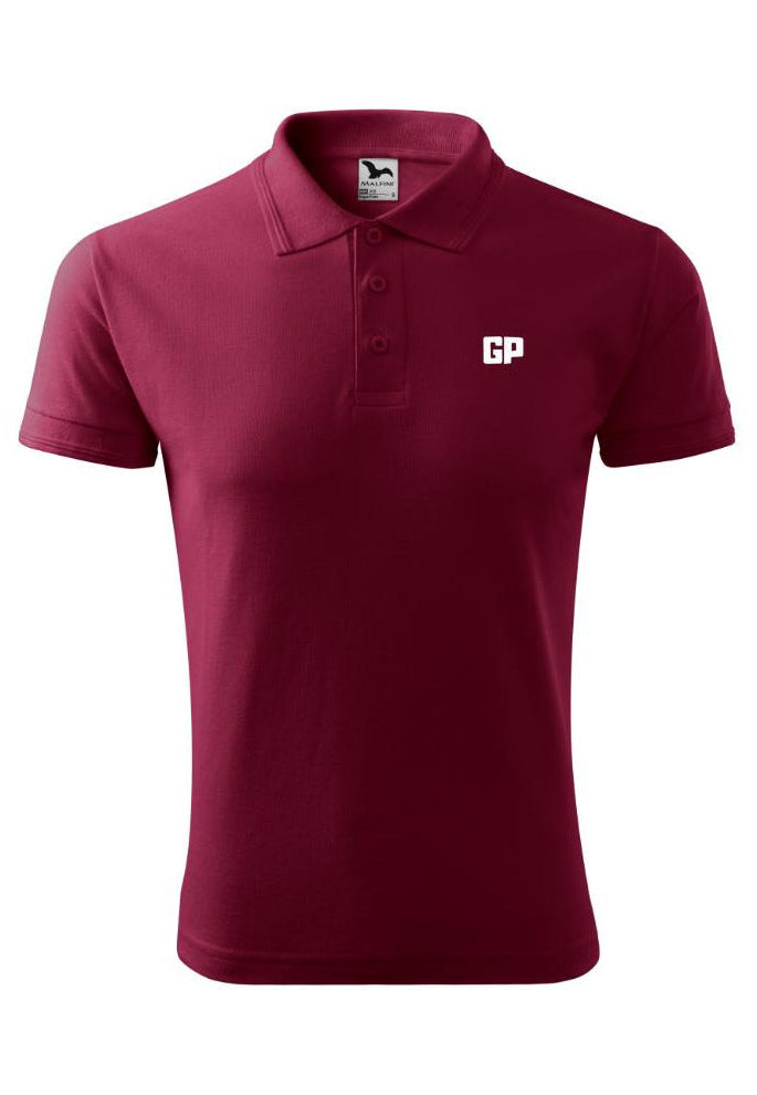 Herren Polo mit Frontstick in Weinrot – GP Basic Kollektion